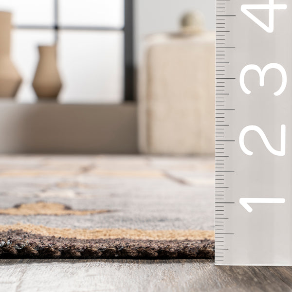 Nuloom Petra Boho Arrows Machine Washable Area Rug Gray