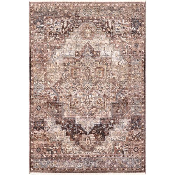 nuloom Philippa Traditional Medallion Fringe Area Rug Brown