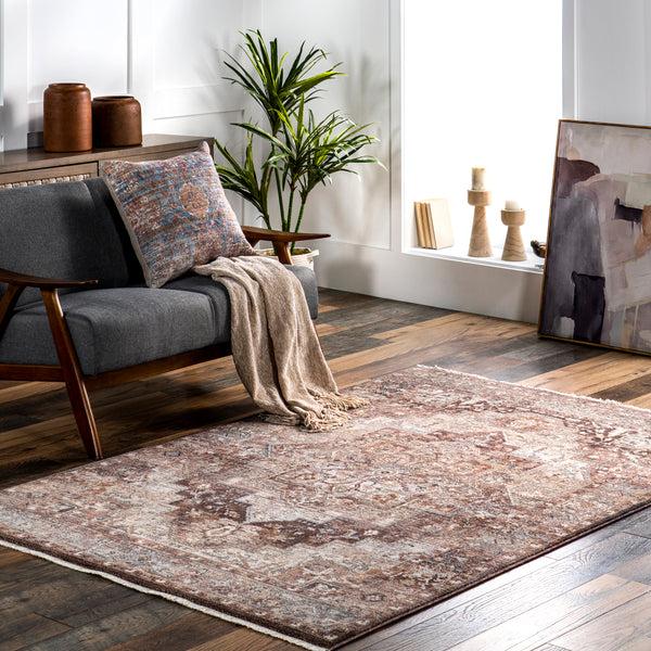 Nuloom Philippa Traditional Medallion Fringe Area Rug Brown