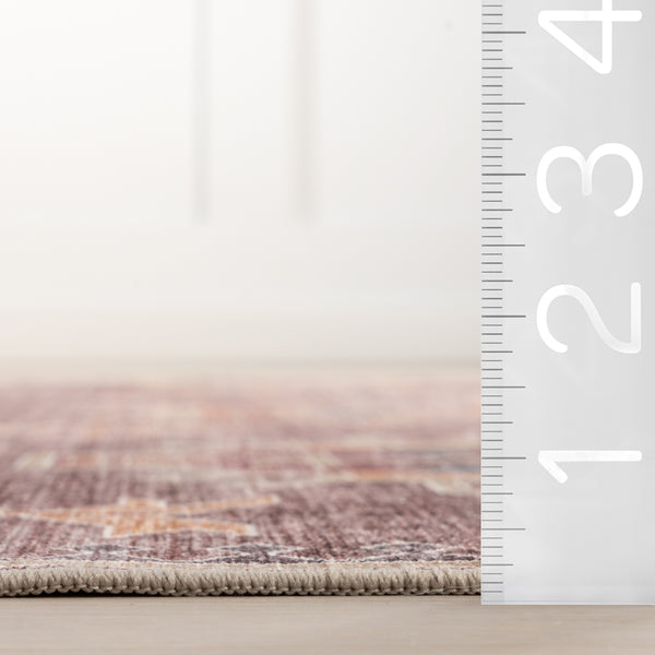 Nuloom Philomena Medallion Spill Proof Machine Washable Area Rug Brown