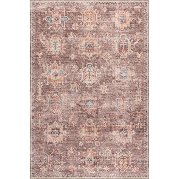 nuloom Philomena Medallion Spill Proof Machine Washable Area Rug Brown