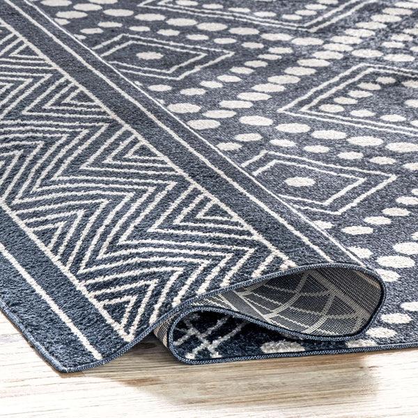 Nuloom Phyllis Machine Washable Diamond Trellis Area Rug Blue