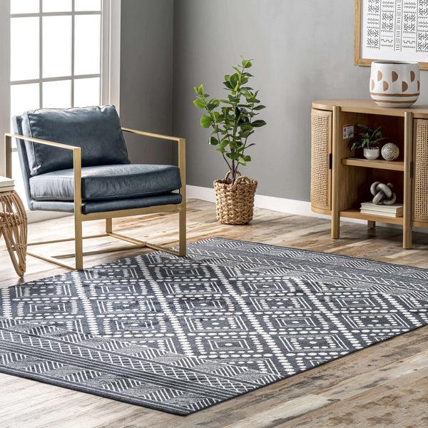Nuloom Phyllis Machine Washable Diamond Trellis Area Rug Blue
