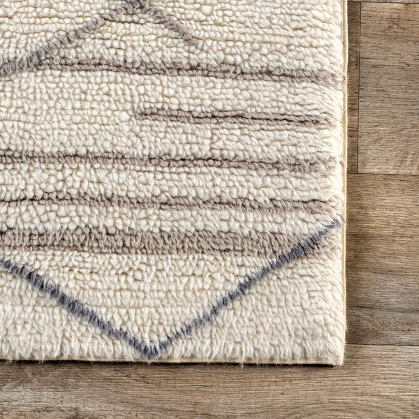Nuloom Pick-Up-Sticks Machine Washable Wool Area Rug Ivory