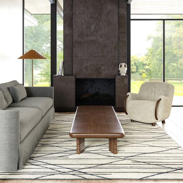 Nuloom Pick-Up-Sticks Machine Washable Wool Area Rug Ivory
