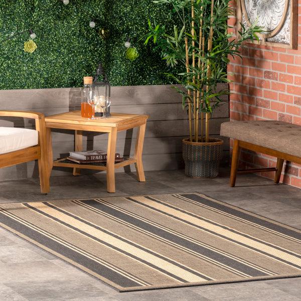 Nuloom Piper Nautical Striped Indoor/Outdoor Area Rug Blue