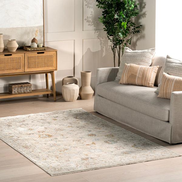 Nuloom Porter Faded Medallion Fringe Area Rug Beige