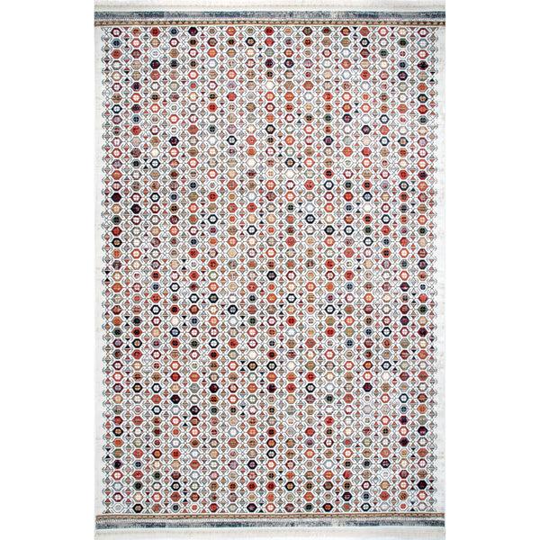 nuloom Posie Geometric Stripe Fringe Area Rug Beige