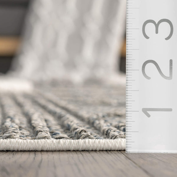 Nuloom Presleigh High Low Textured Shaggy Diamond Area Rug Grey