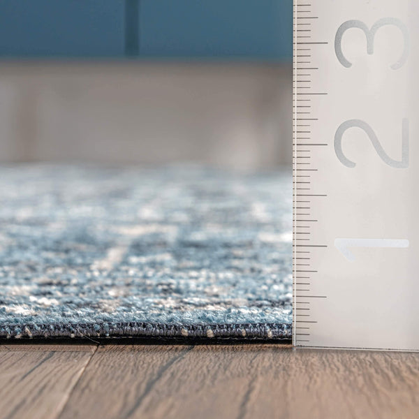 Nuloom Prestyn Machine Washable Faded Tribal Trellis Area Rug Blue