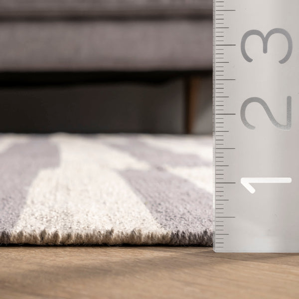 Nuloom Primrose Hand Loomed Striped Cotton Area Rug Grey
