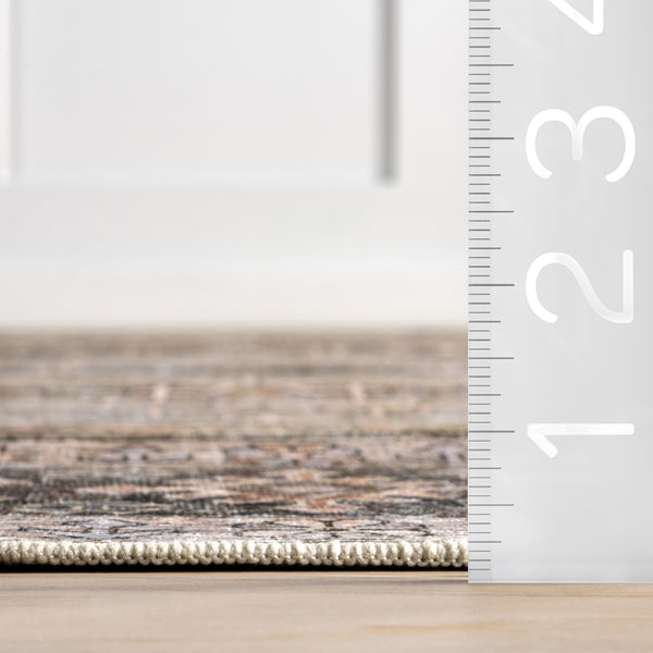 Nuloom Purdie Medallion Spill Proof Machine Washable Area Rug Sage Green
