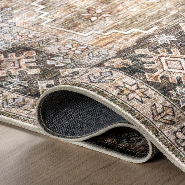 Nuloom Purdie Medallion Spill Proof Machine Washable Area Rug Sage Green