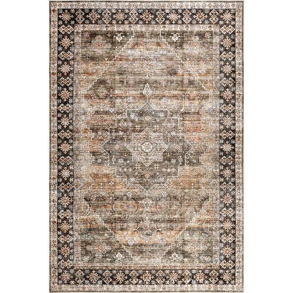 nuloom Purdie Medallion Spill Proof Machine Washable Area Rug Sage Green