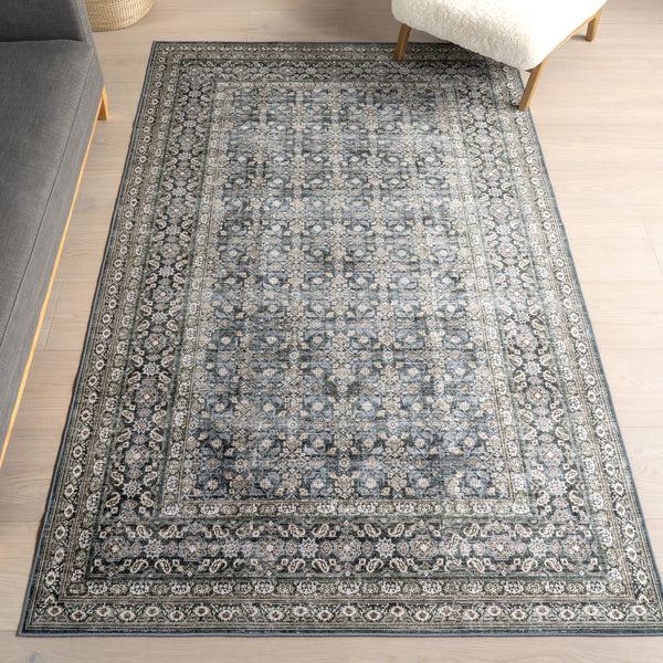 Nuloom Quintessa Medallion Spill Proof Machine Washable Area Rug Slate Blue