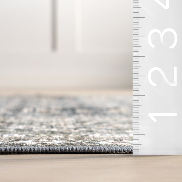 Nuloom Quintessa Medallion Spill Proof Machine Washable Area Rug Slate Blue