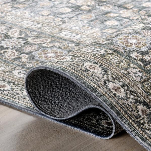 Nuloom Quintessa Medallion Spill Proof Machine Washable Area Rug Slate Blue