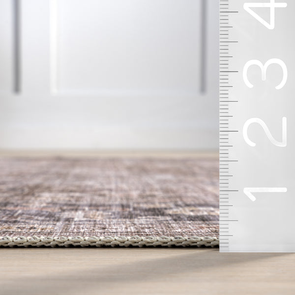 Nuloom Rania SplashGuard Medallion Machine Washable Area Rug Brown