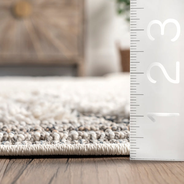 Nuloom Rebecca High Low Textured Shaggy Area Rug Grey