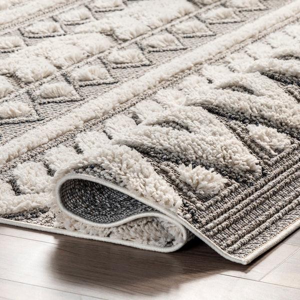 Nuloom Rebecca High Low Textured Shaggy Area Rug Grey