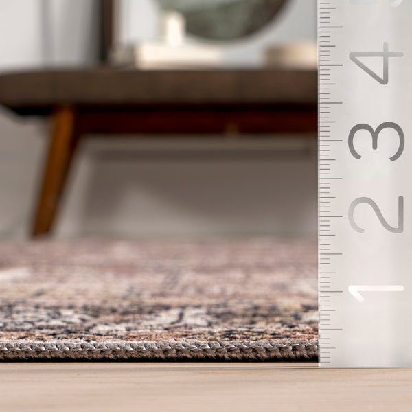 Nuloom Redwood Vintage Machine Washable Area Rug Taupe