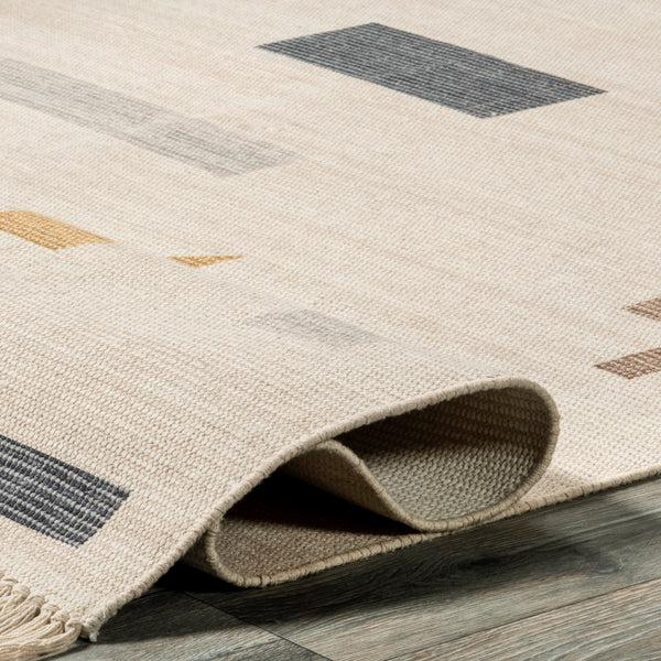 Nuloom Reine Geometric Symbols Tasseled Area Rug Ivory