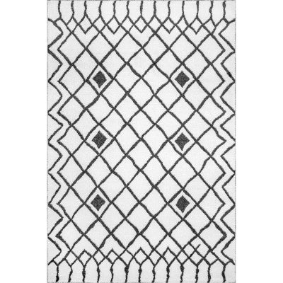 nuloom Remi Diamond Lattice Area Rug Black And White