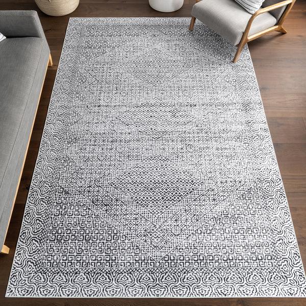 Nuloom Reya Transitional SplashGuard Machine Washable Area Rug Grey