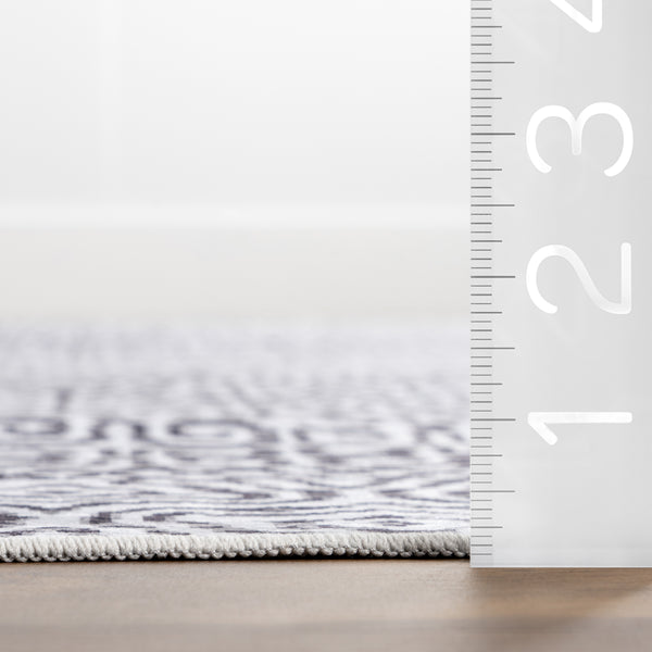 Nuloom Reya Transitional SplashGuard Machine Washable Area Rug Grey
