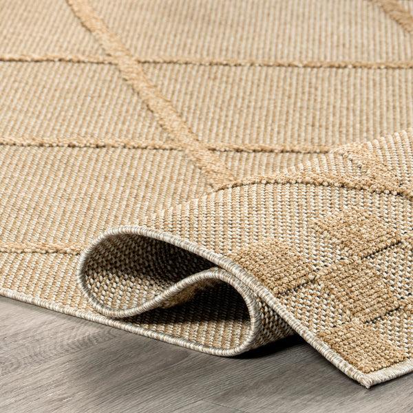 Nuloom Rhode Raised Lattice Indoor/Outdoor Area Rug Beige