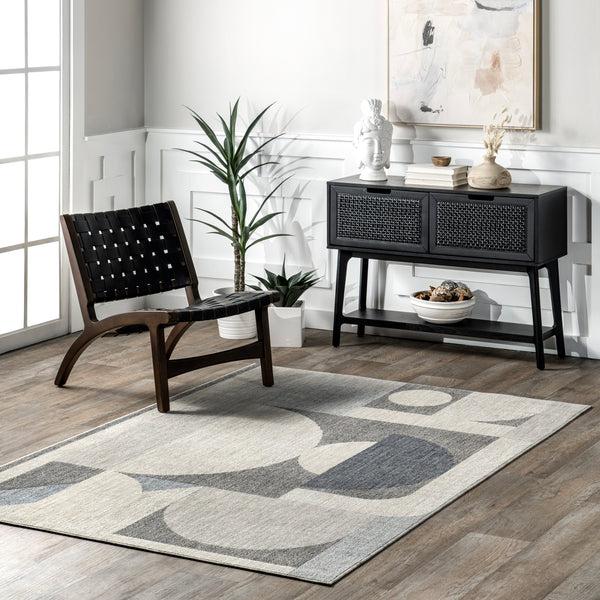 Nuloom Rhona Modern Geometric Recycled Area Rug Grey