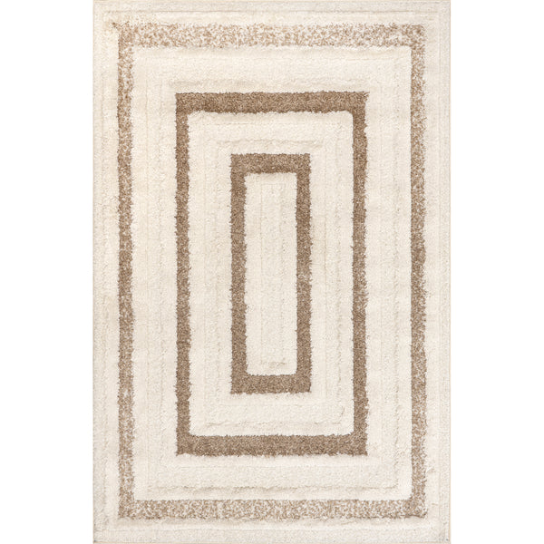 nuloom Riana Geometric High/Low Shag Area Rug Beige