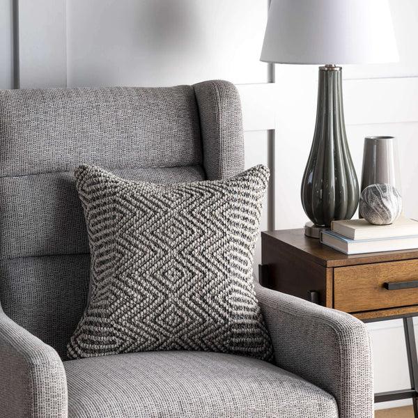 Nuloom Rigel Textured Abstract Throw Pillow Cover Gray