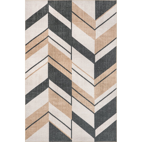 nuloom Rita Chevron Machine Washable Area Rug Beige