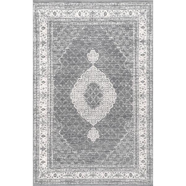 nuloom Ronnie Flatweave Traditional Medallion Area Rug Gray