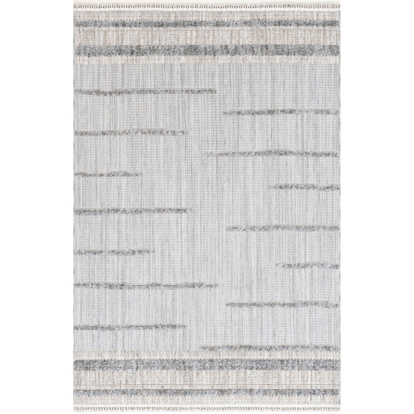 nuloom Roselia Transitional Lined Tasseled Area Rug Light Gray