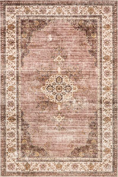 nuloom Rosewood Vintage Machine Washable Area Rug Dark Brown