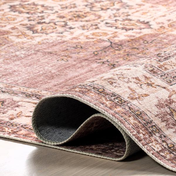 Nuloom Rosewood Vintage Machine Washable Area Rug Dark Brown