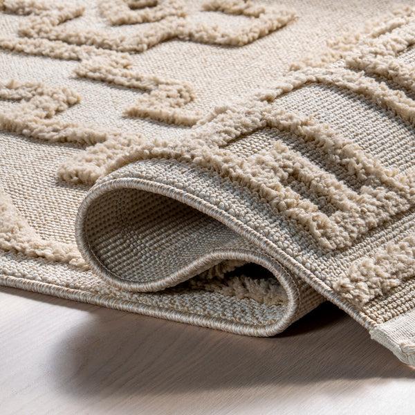 Nuloom Roslin Moroccan High-Low Tasseled Area Rug Beige