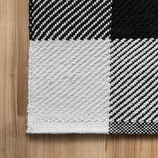 Nuloom Rylie Buffalo Plaid Flatweave Area Rug Black