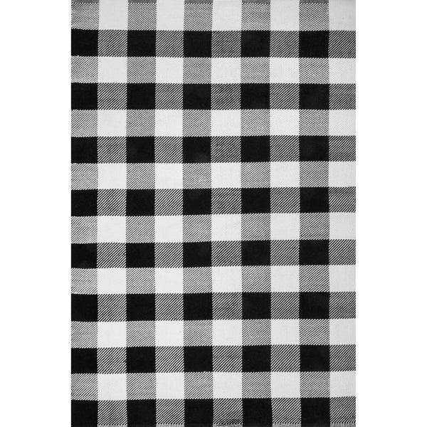 nuloom Rylie Buffalo Plaid Flatweave Area Rug Black