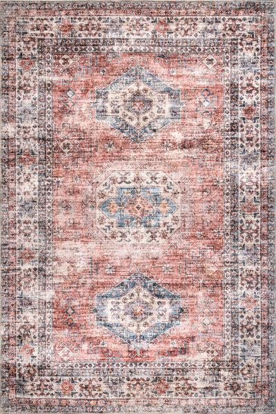 nuloom Saanvi SplashGuard Machine Washable Area Rug Brick