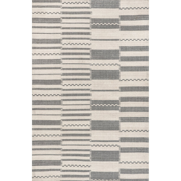 nuloom Sabine Striped Steps Cotton Area Rug Dark Gray