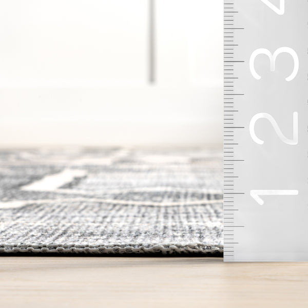 Nuloom Sagebrush Geometric Machine Washable Area Rug Grey