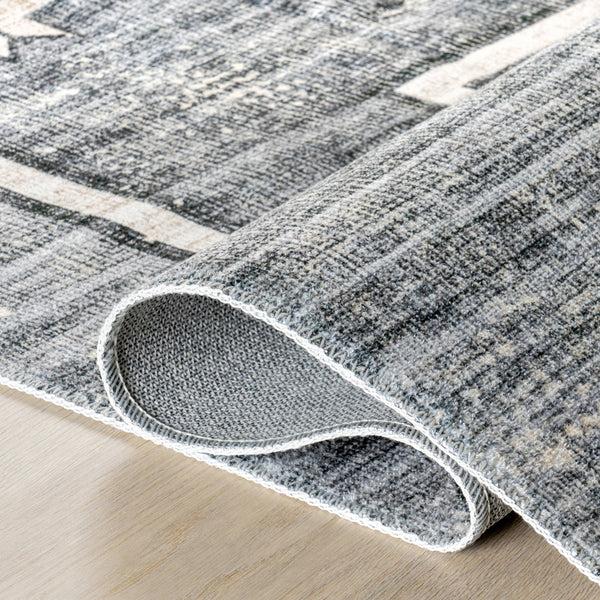 Nuloom Sagebrush Geometric Machine Washable Area Rug Grey