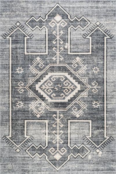 nuloom Sagebrush Geometric Machine Washable Area Rug Grey