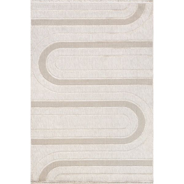 nuloom Sakura Abstract Swirls Fringe Area Rug Ivory