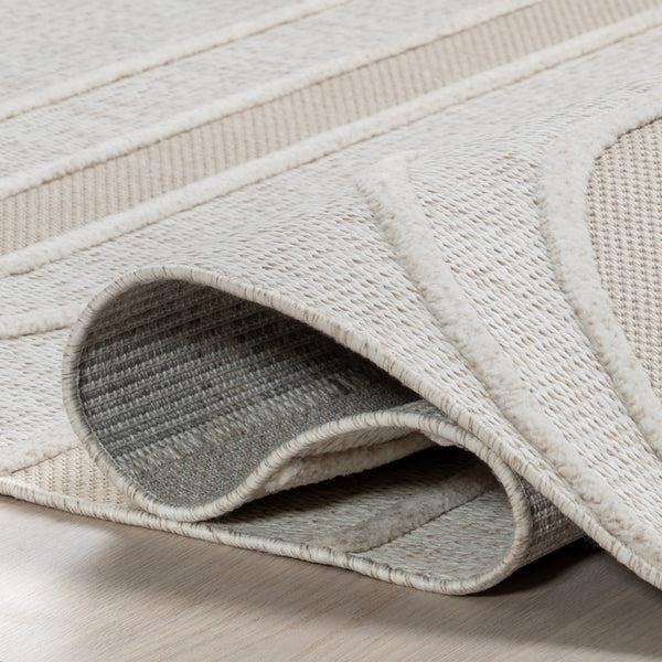 Nuloom Sakura Abstract Swirls Fringe Area Rug Ivory