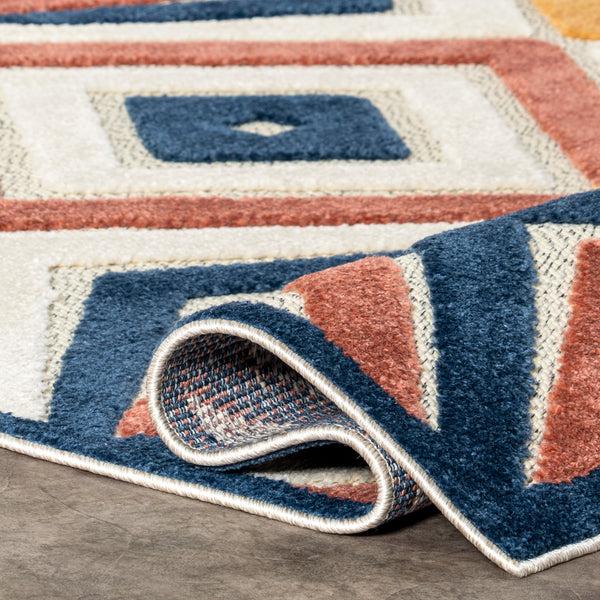 Nuloom Salena Transitional Diamond Indoor/Outdoor Area Rug Blue
