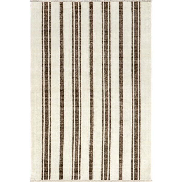 nuloom Salome Farmhouse Striped Fringe Area Rug Brown